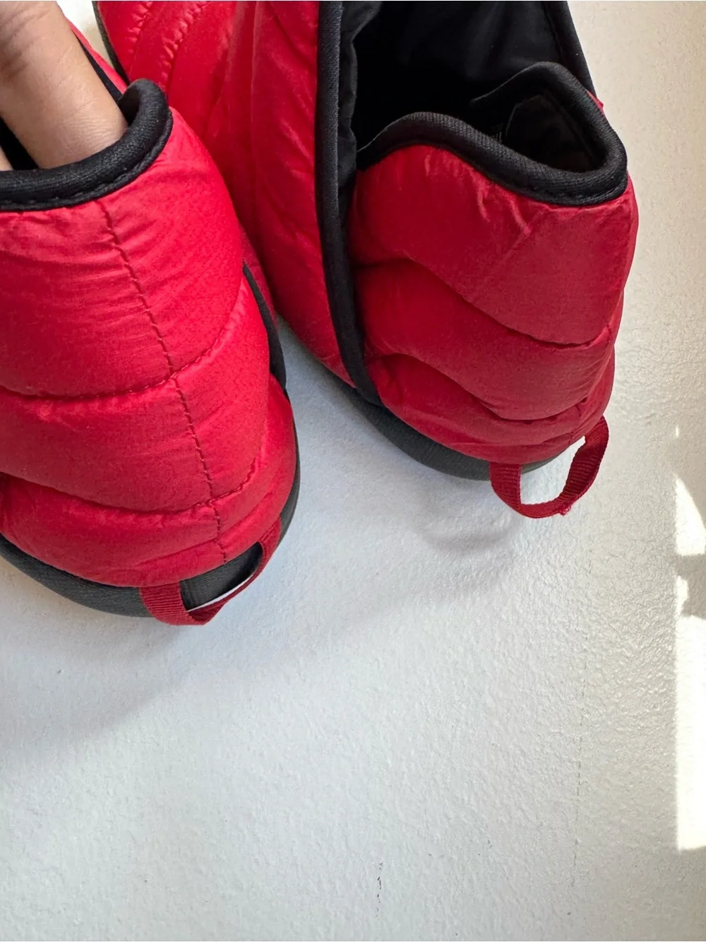 The North Face ThermoBall Traction Booties in Red/Black Puffer Mens Size 7